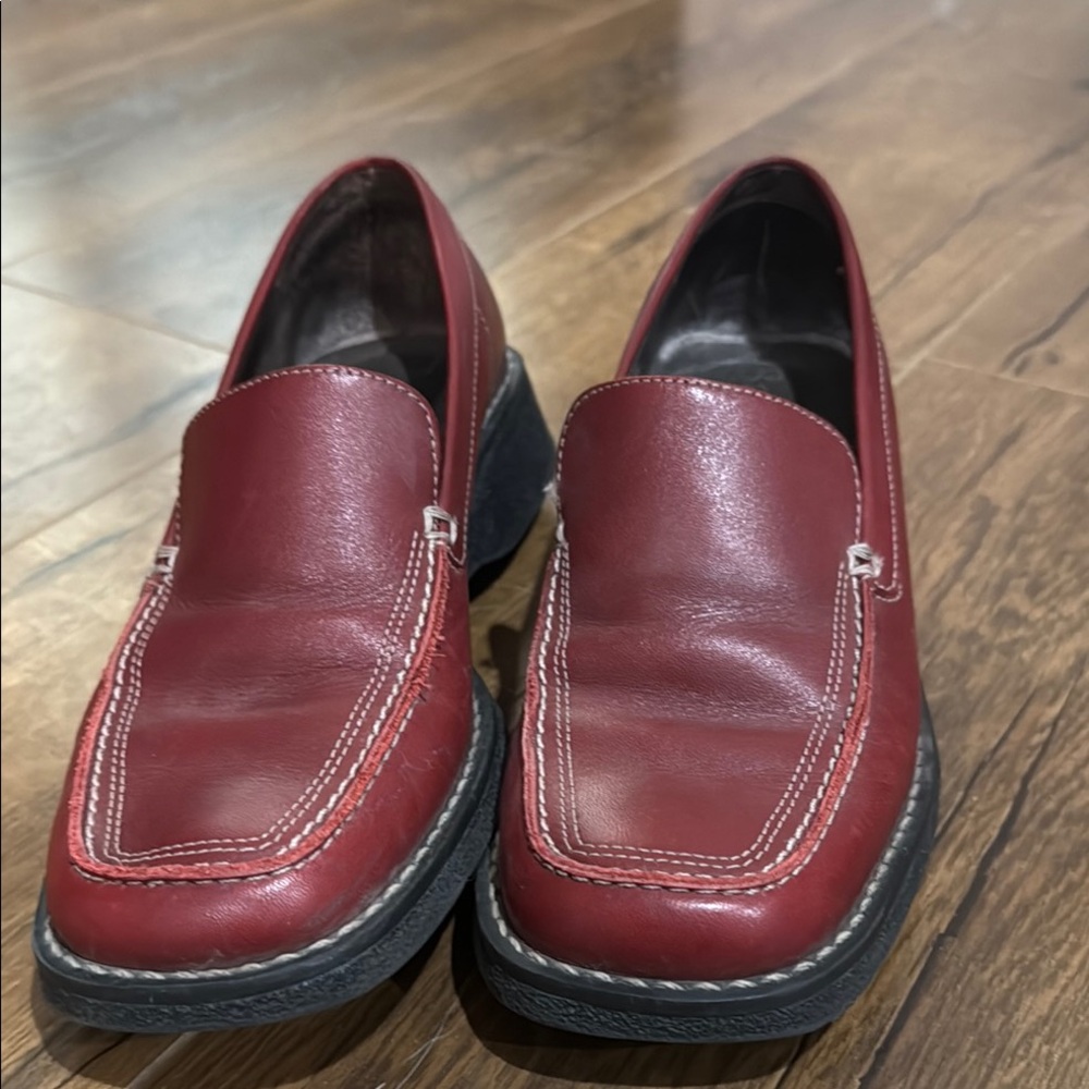 Classic Red Leather Loafers